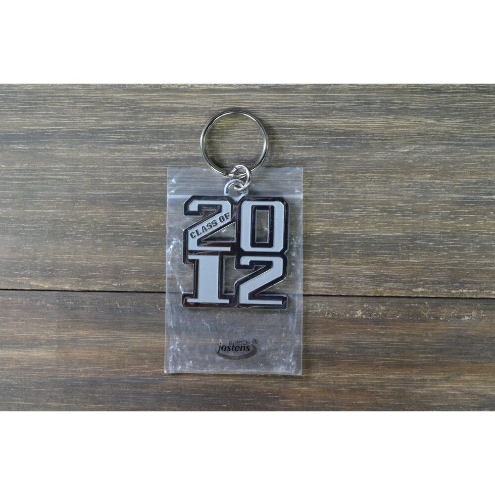 Jostens Class 2012 Key Ring Silver Tone Metal Graduate